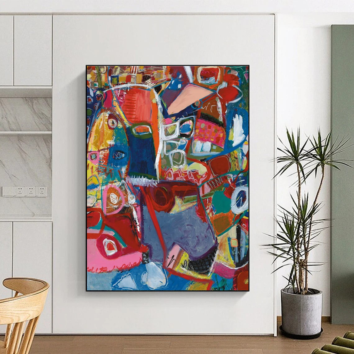 Colorful Abstract Portrait - like Collage Painting ADGE297