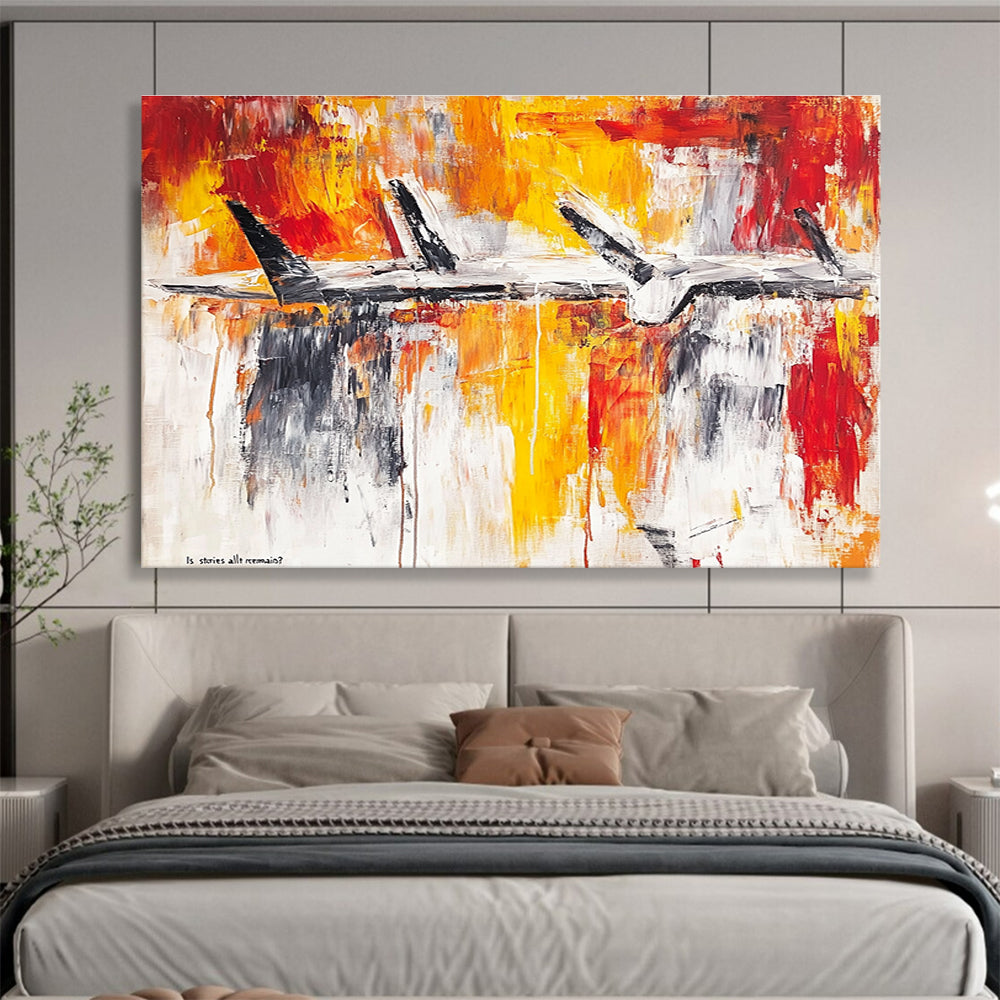 Abstract Aircraft Painting with Fiery Colors DYP497