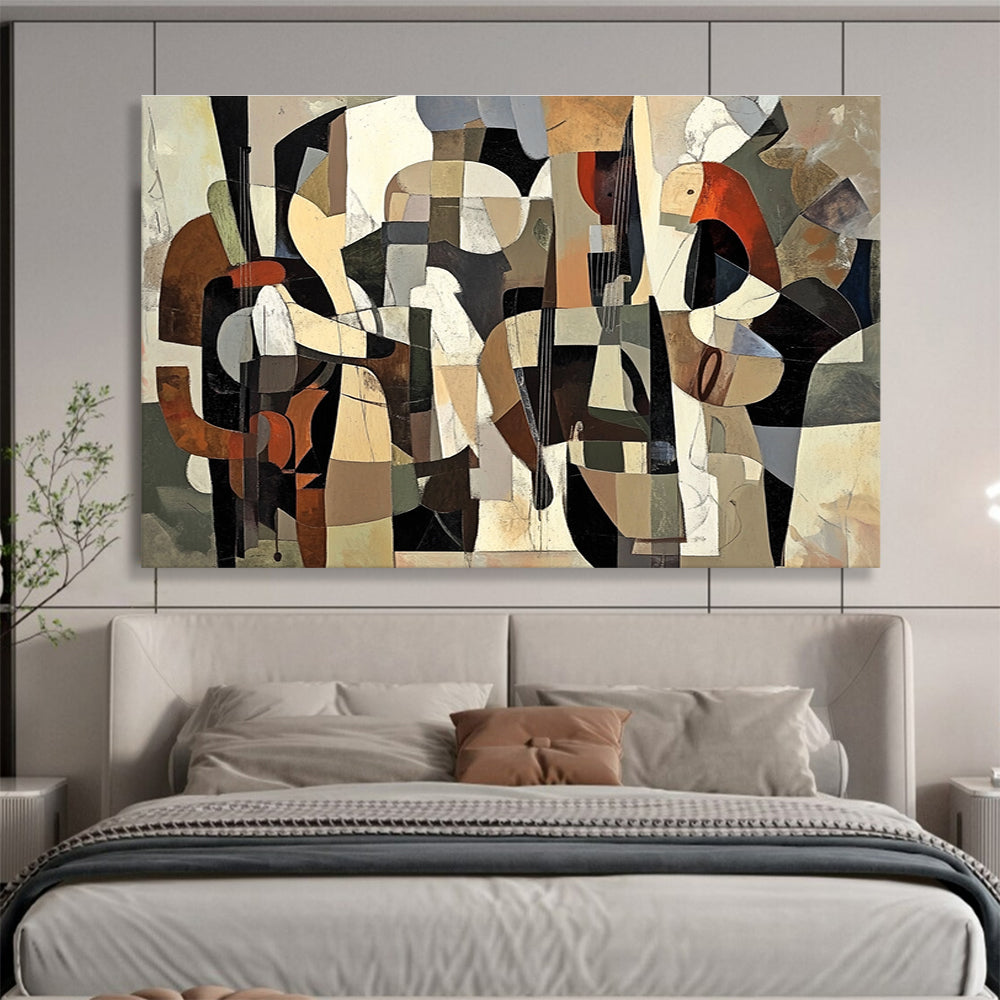 Cubist Abstract Painting with Multicolor Geometric Shapes DYP553