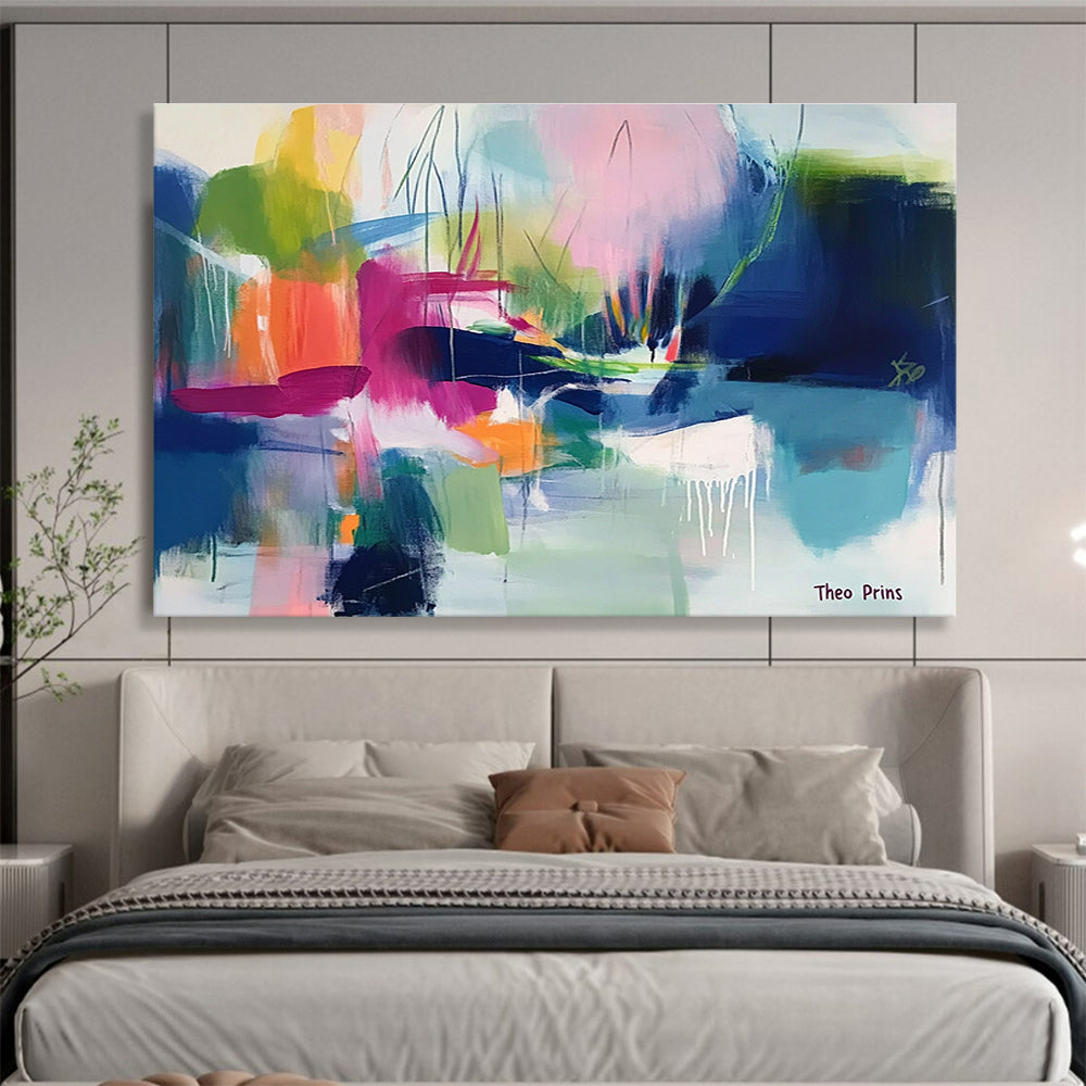 Colorful Abstract Landscape Painting with Vibrant Hues DYP530