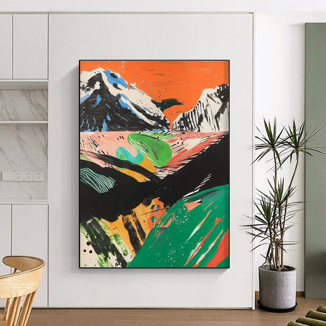 Colorful Abstract Mountain Landscape Painting ADGE092