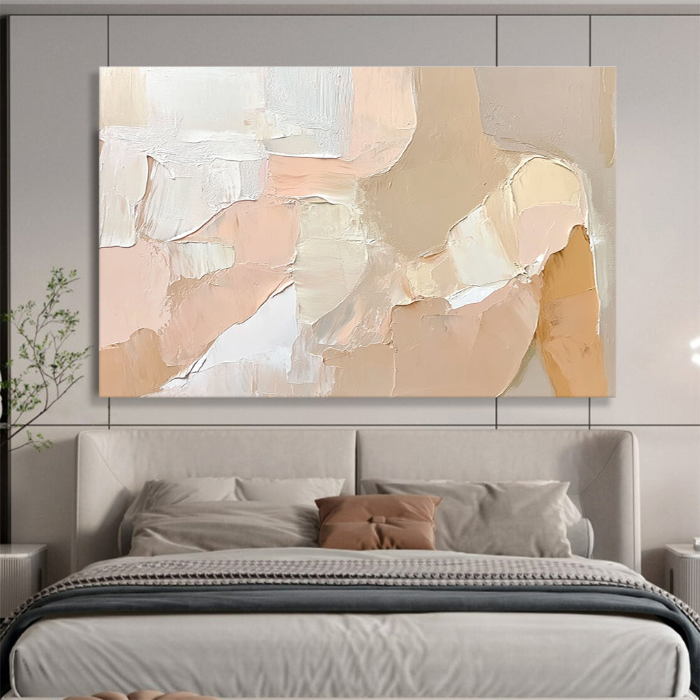Beige Toned Abstract Figure Painting with Subtle Shading DYP262
