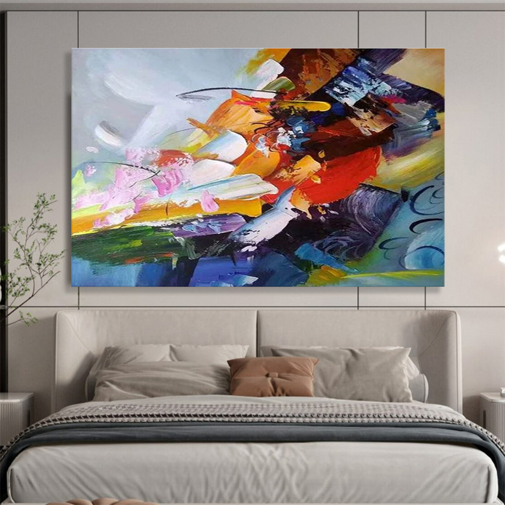 Dynamic Color Fusion Abstract Painting with Clashing and Blending Tones THY281