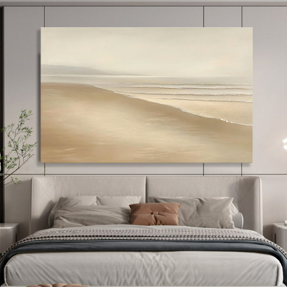 Minimalist Beach - Serene Neutral Abstract Painting DYP016