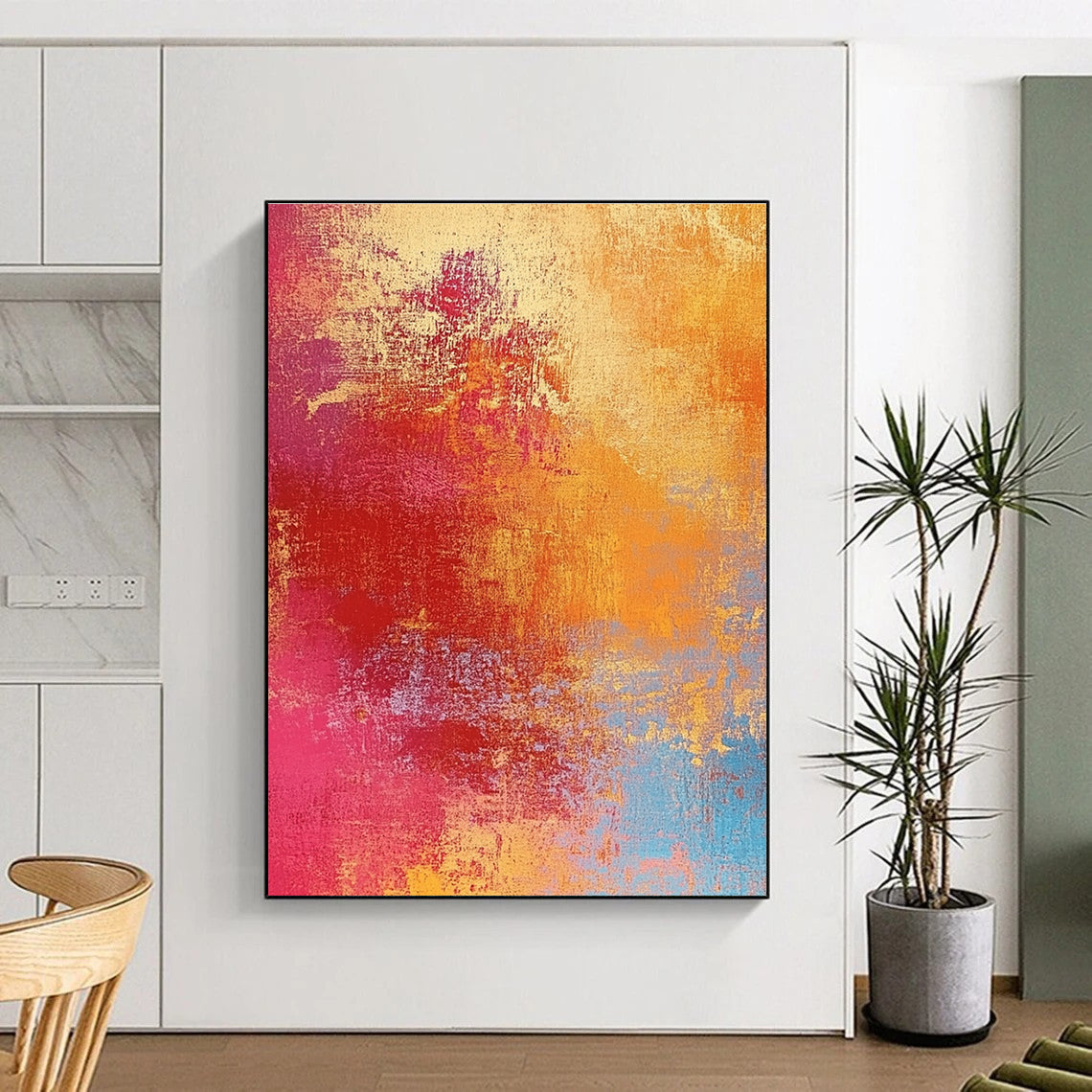 Colorful Gradient Abstract Painting with Blended Hues GER501