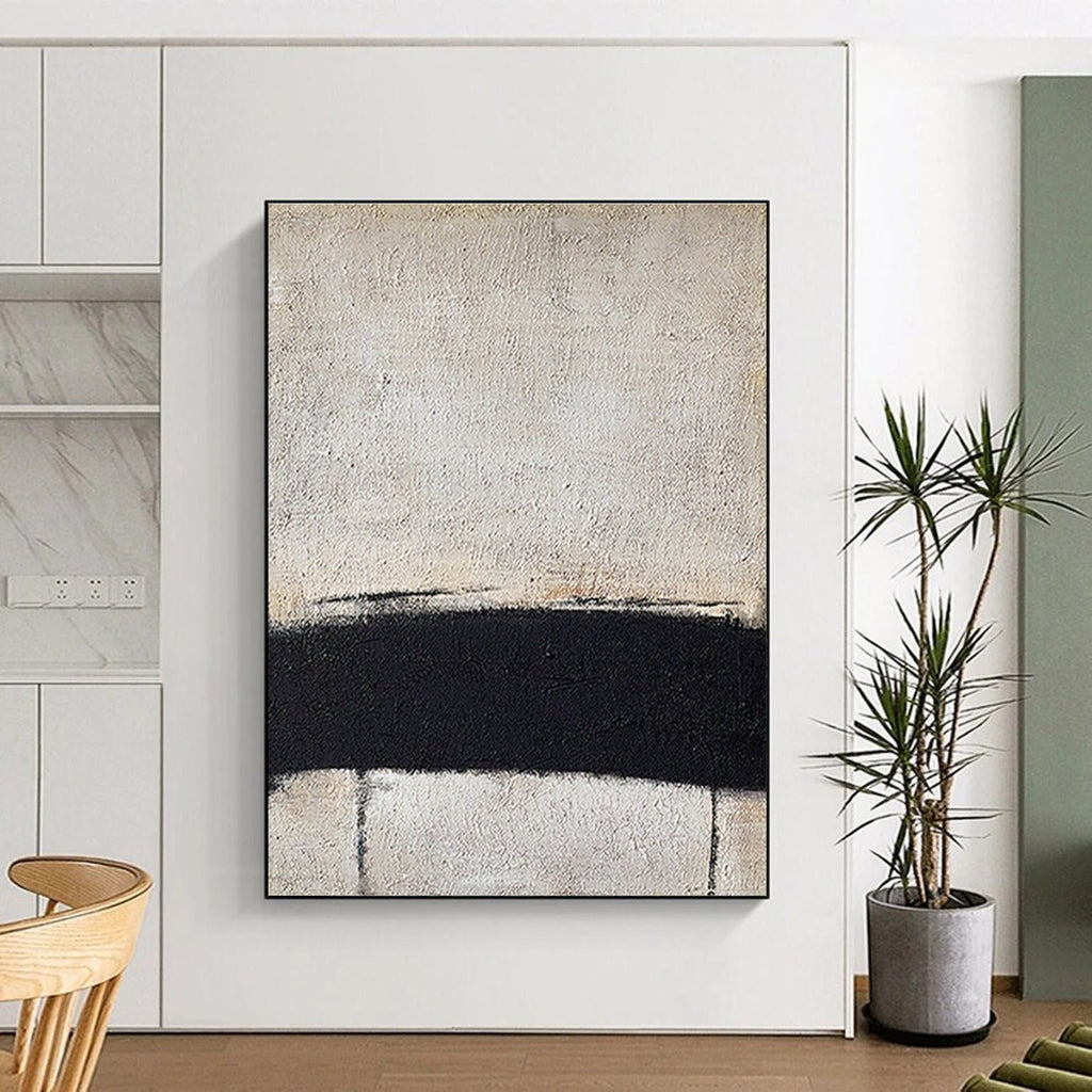 Black and White Minimalist Abstract Painting ADGE353