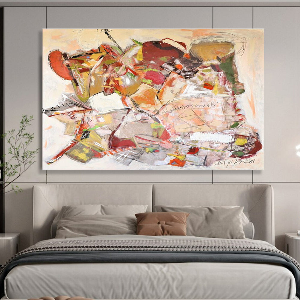Earth - Toned Abstract Composition Painting with Subtle Color Variations THY241