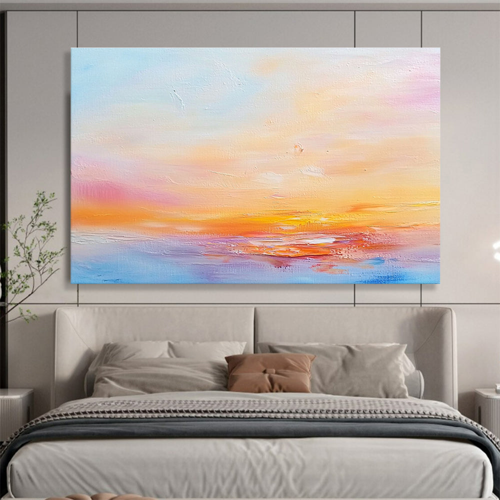Soft Sunset Abstract Painting with Pastel Hues DYP440