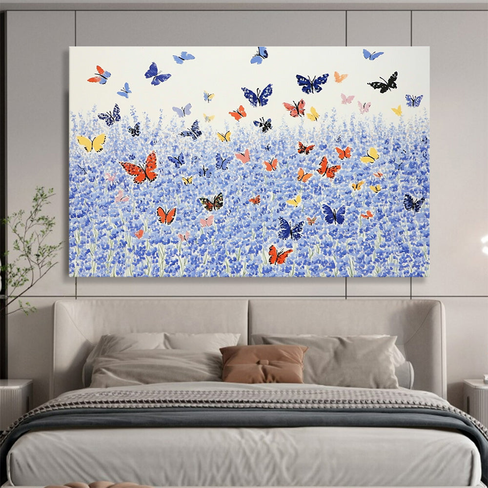 Blue Field Colorful - Butterfly Abstract Painting DYP055