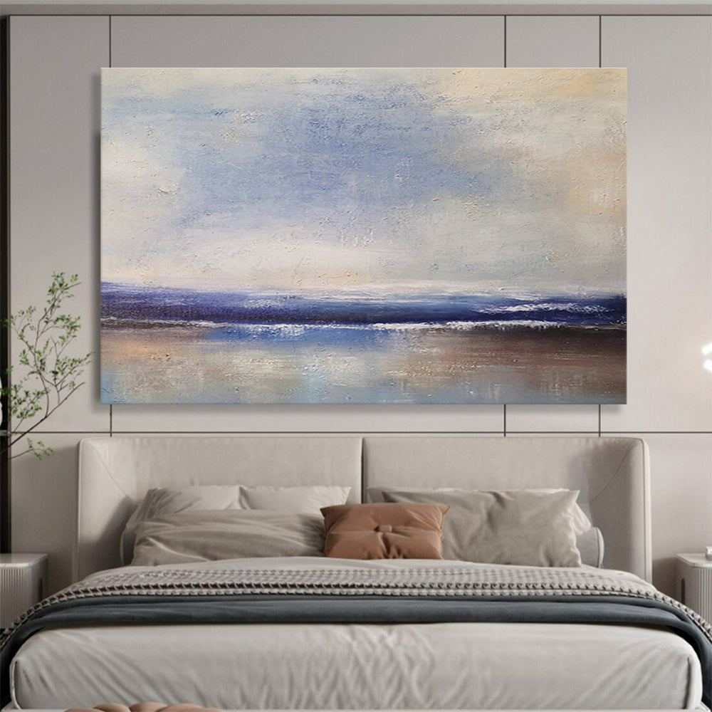 Blue Grey Serene Sea Abstract Painting THY036