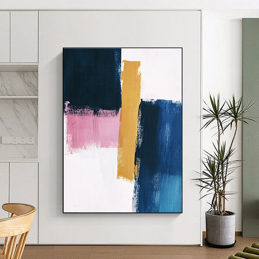 Colorful Block Strokes Abstract Painting GER855