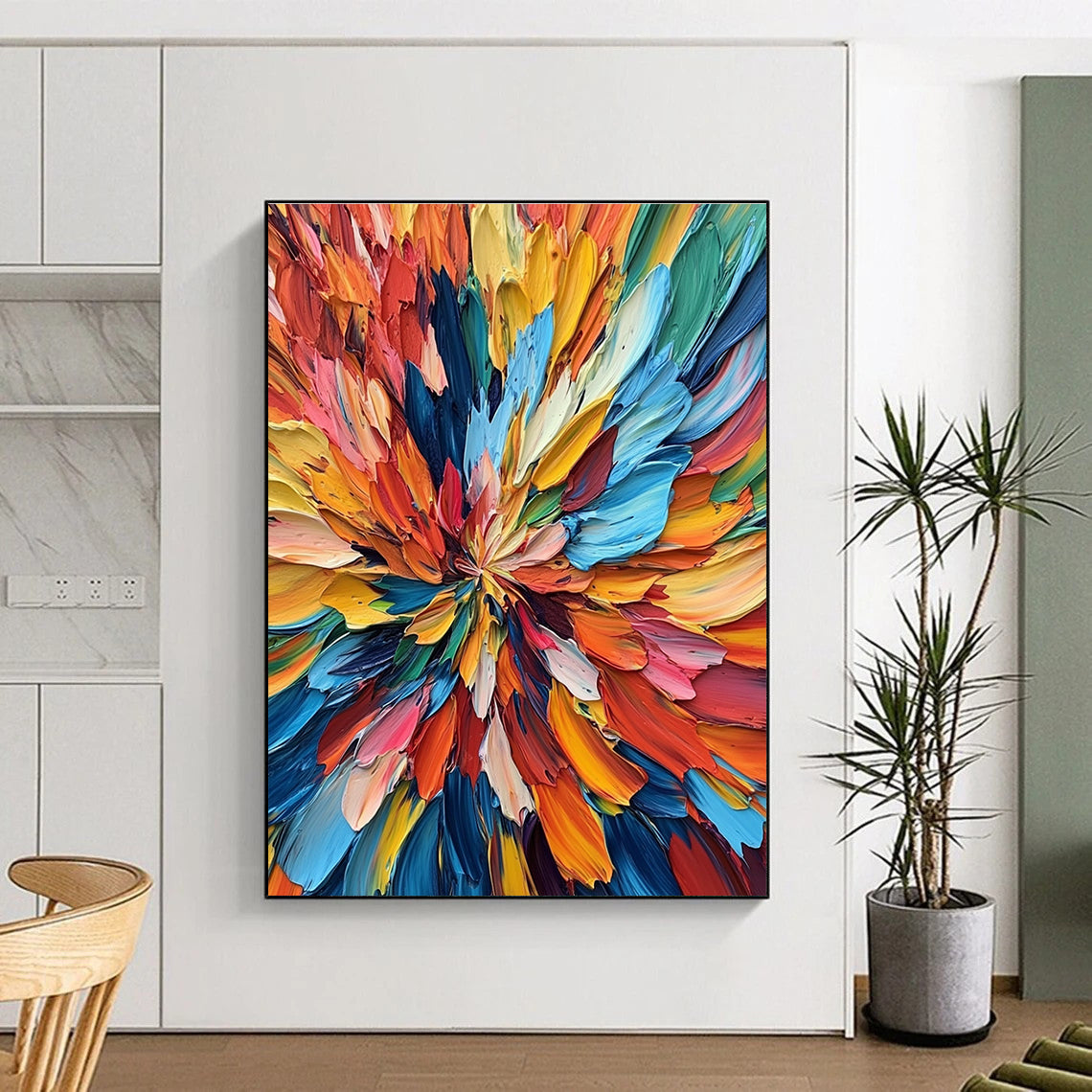 Textured Flower - Like Abstract with Multicolor Petals GER302