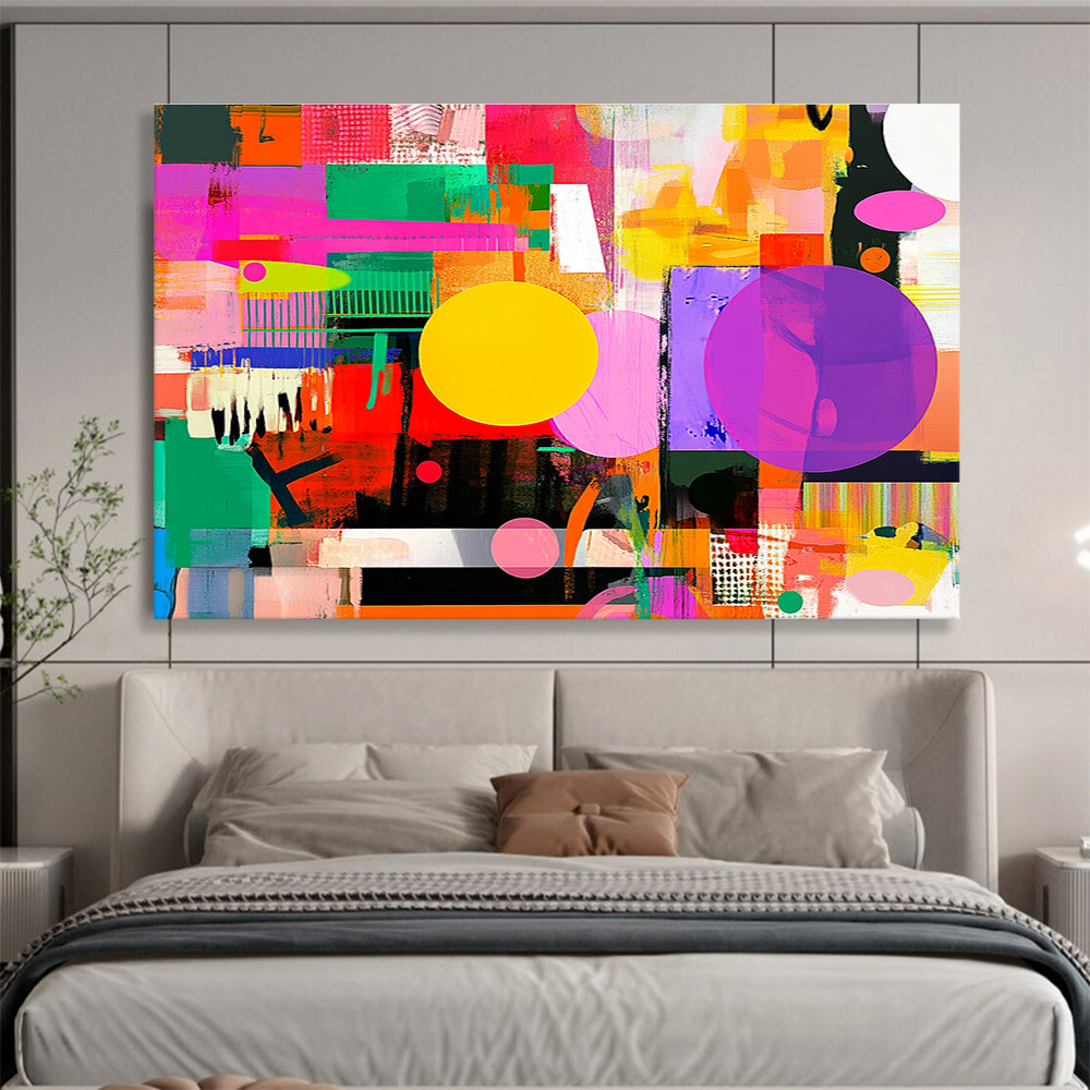 Colorful Geometric - Mixed Shapes Abstract Painting DYP053