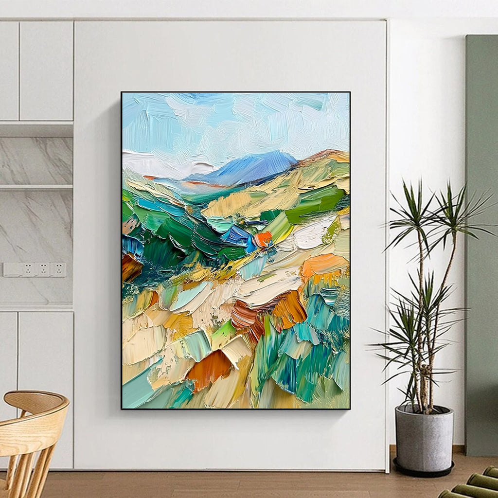 Colorful Landscape Abstract Painting with Thick Impasto GER074