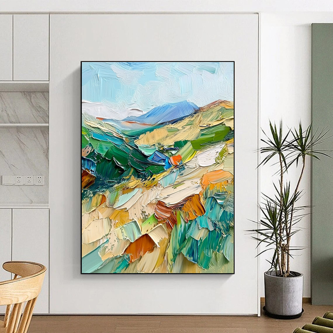 Colorful Landscape Abstract Painting with Thick Impasto GER074