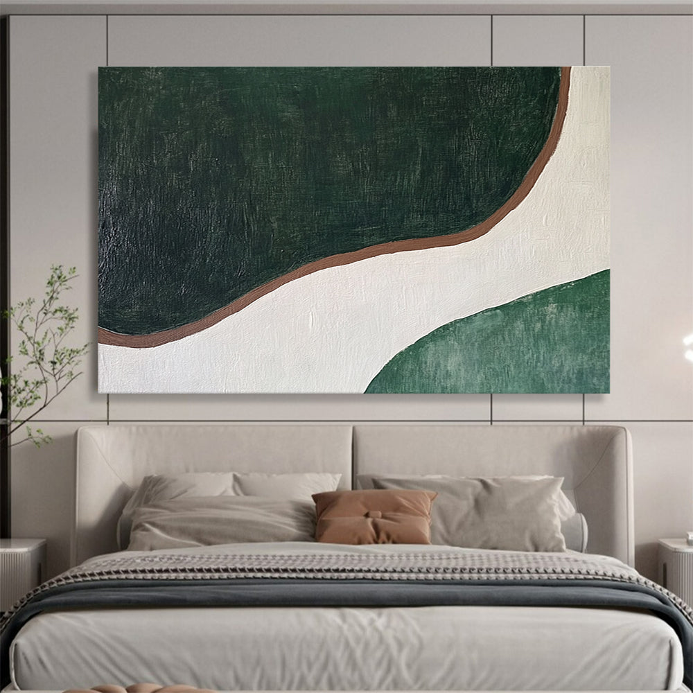Green and Brown Curved - Shape Abstract Painting DYP123