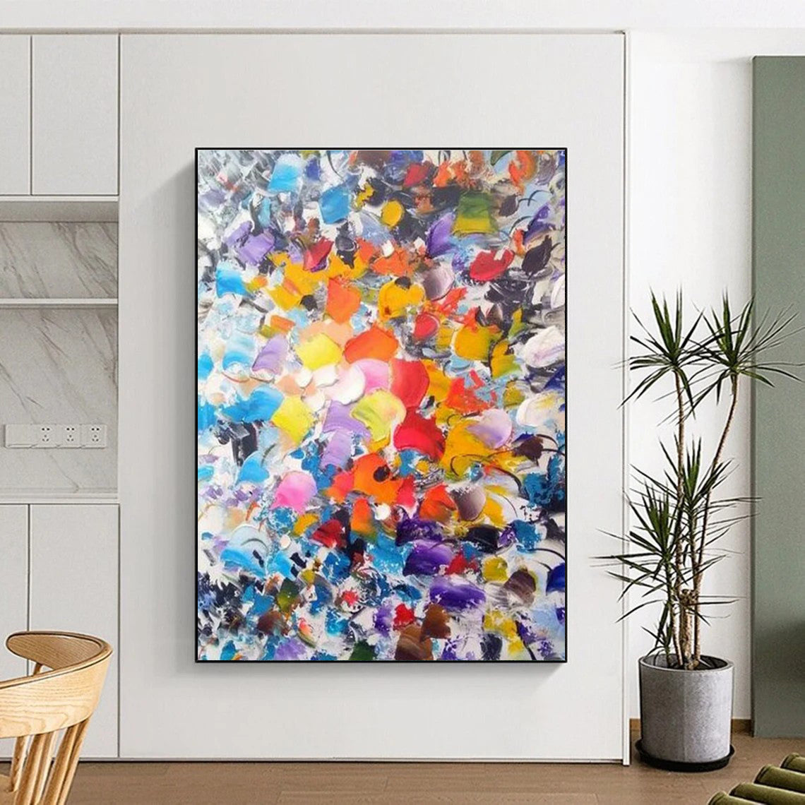 Vibrant Colorful Abstract Painting with a Burst of Hues ADGE411