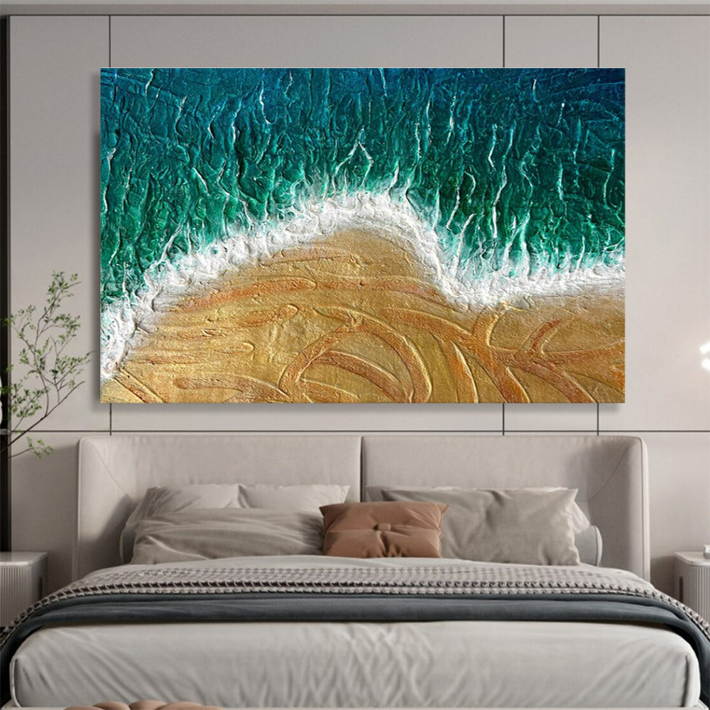 Beach Wave Abstract Painting with Textured Seascapes THY356