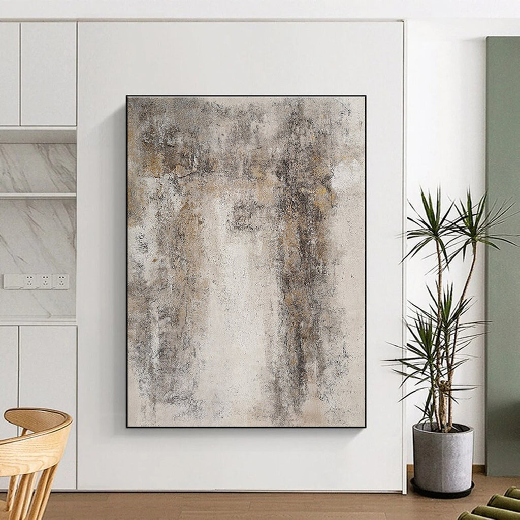 Gray and Brown Textured Abstract Painting ADGE346