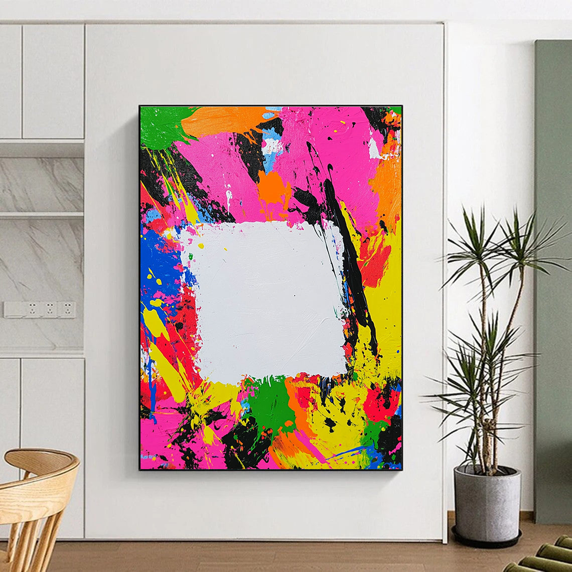 Colorful Splatter Abstract Painting with Playful Energy GER597
