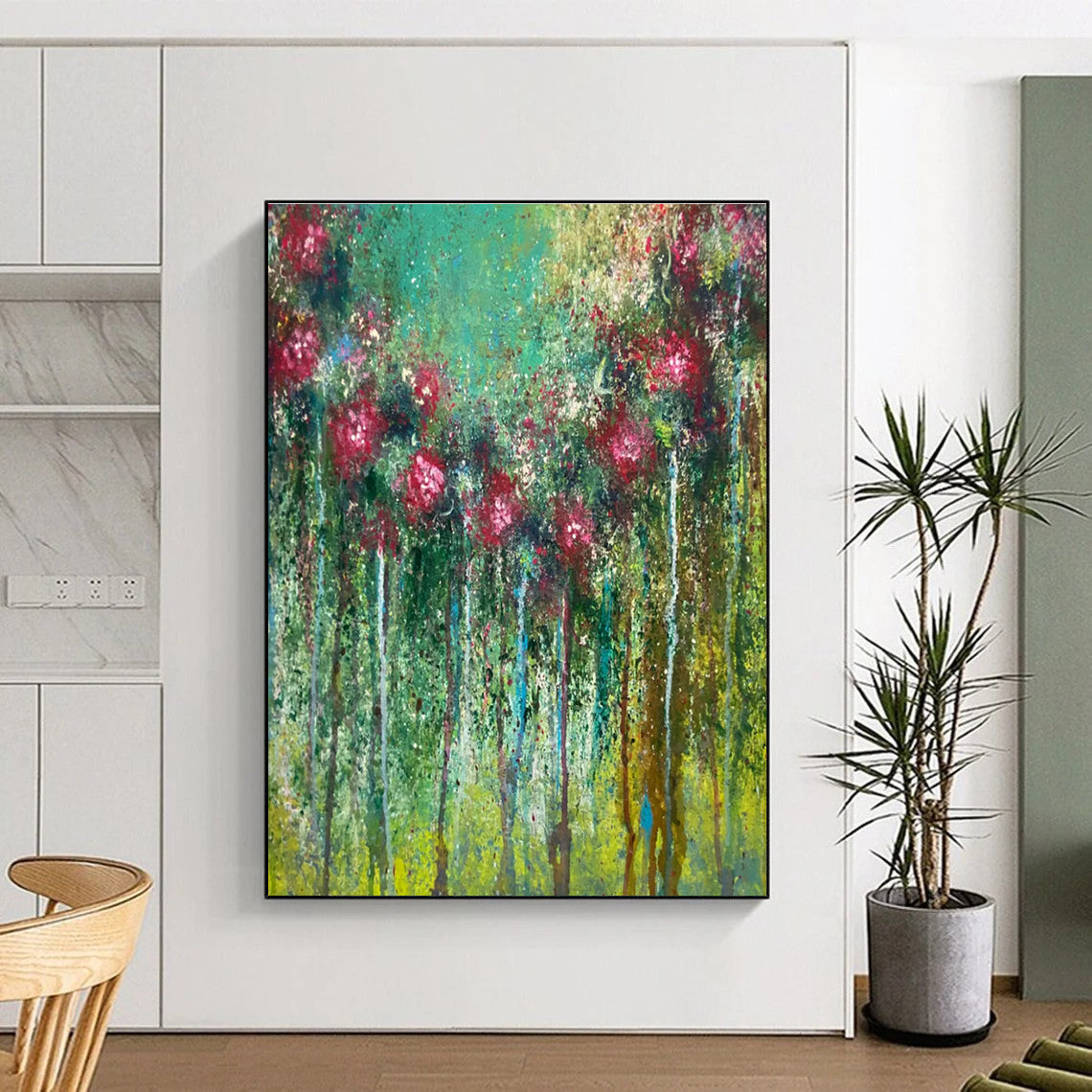 Vibrant Floral - Tree Abstract Painting with Bold Colors ADGE456
