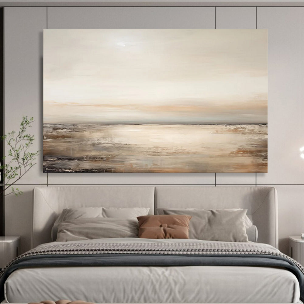 Beige and Grey Toned Sea View Abstract Painting THY101
