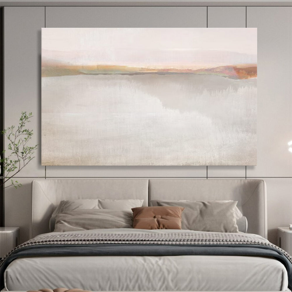 Soft - toned Landscape Abstract Painting with Pastel Hues THY120