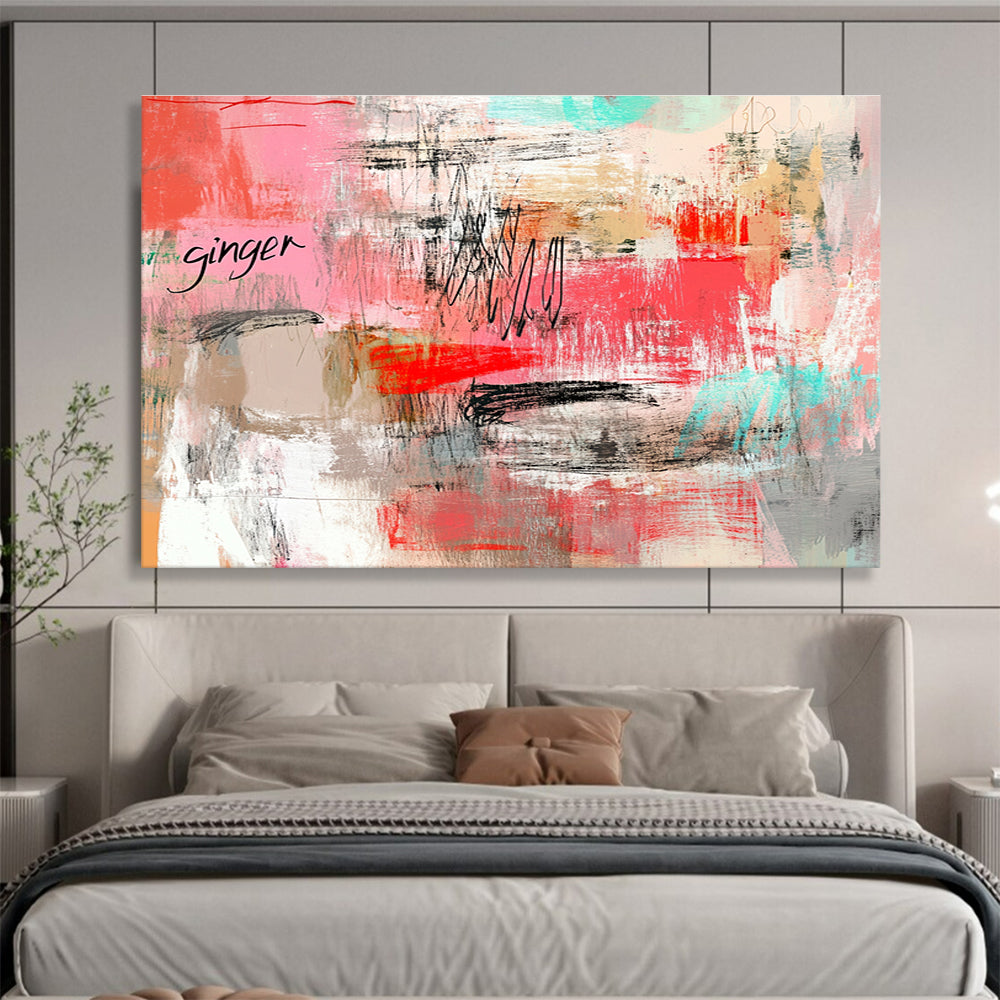Pink Abstract with “Ginger” Painting and Eclectic Strokes DYP434