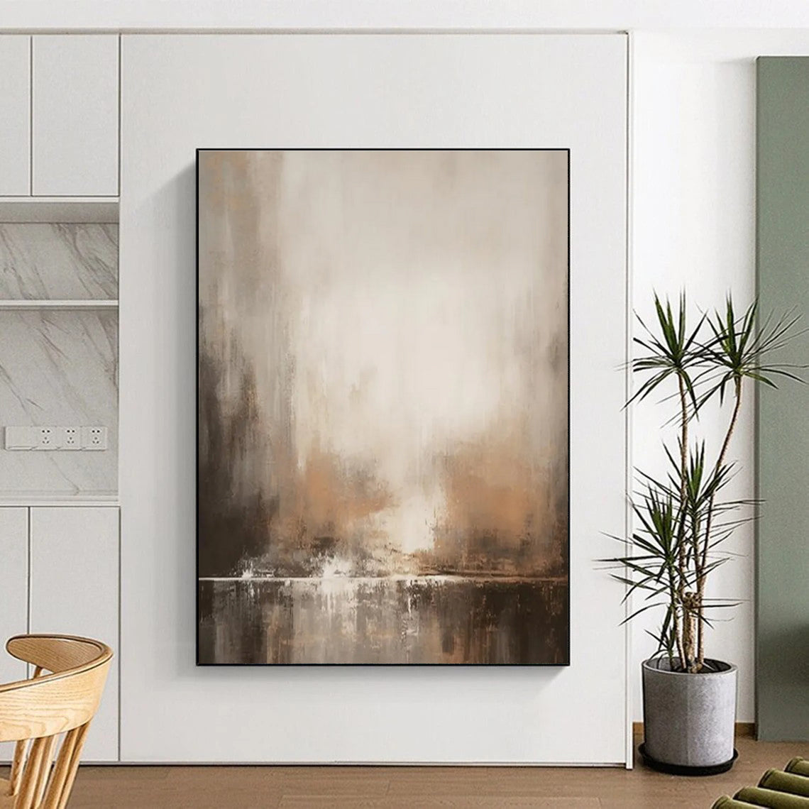 Misty Abstract Landscape Painting with Warm Undertones ADGE455