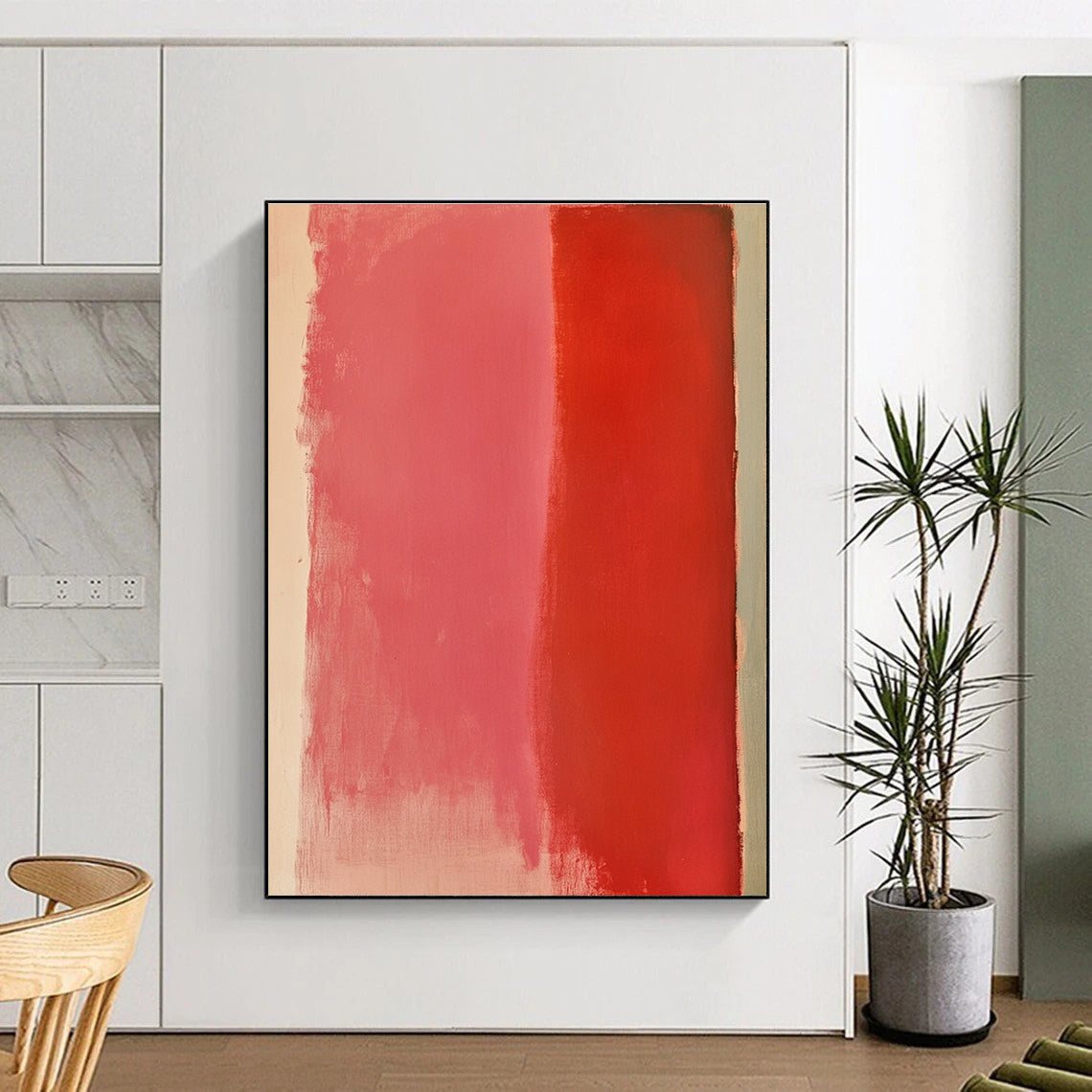 Pink and Red Abstract Painting with Gradual Hues GER133