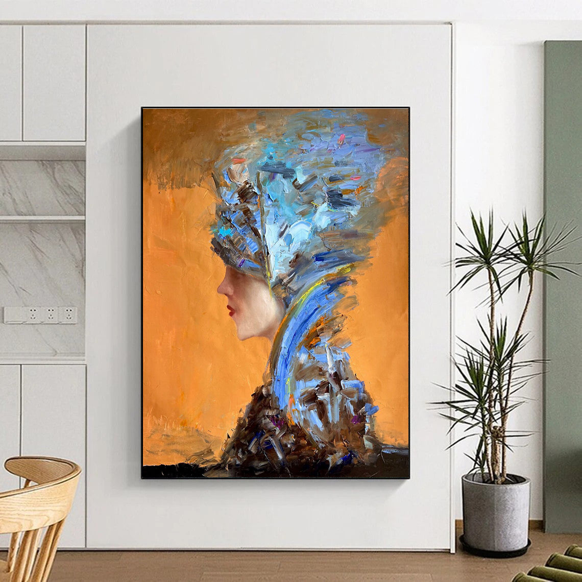 Colorful Headpiece Figure Abstract Painting ADGE348
