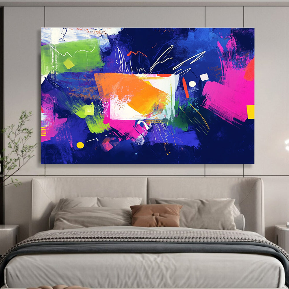 Colorful Abstract - Vibrant Shapes Collage Painting DYP052