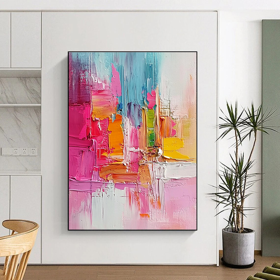 Colorful Textured Abstract Painting with Lively Palette GER519