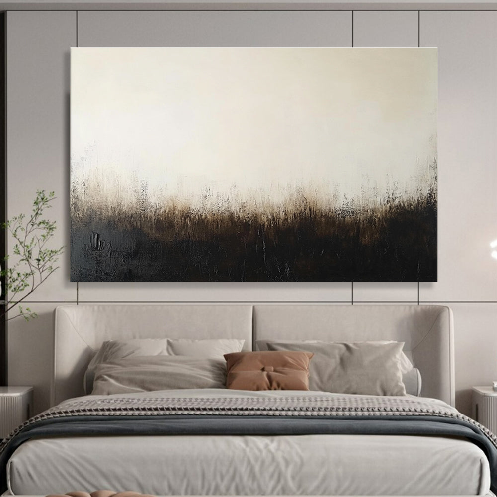 Dark Toned Abstract Landscape Painting with Browns and Blacks DYP218