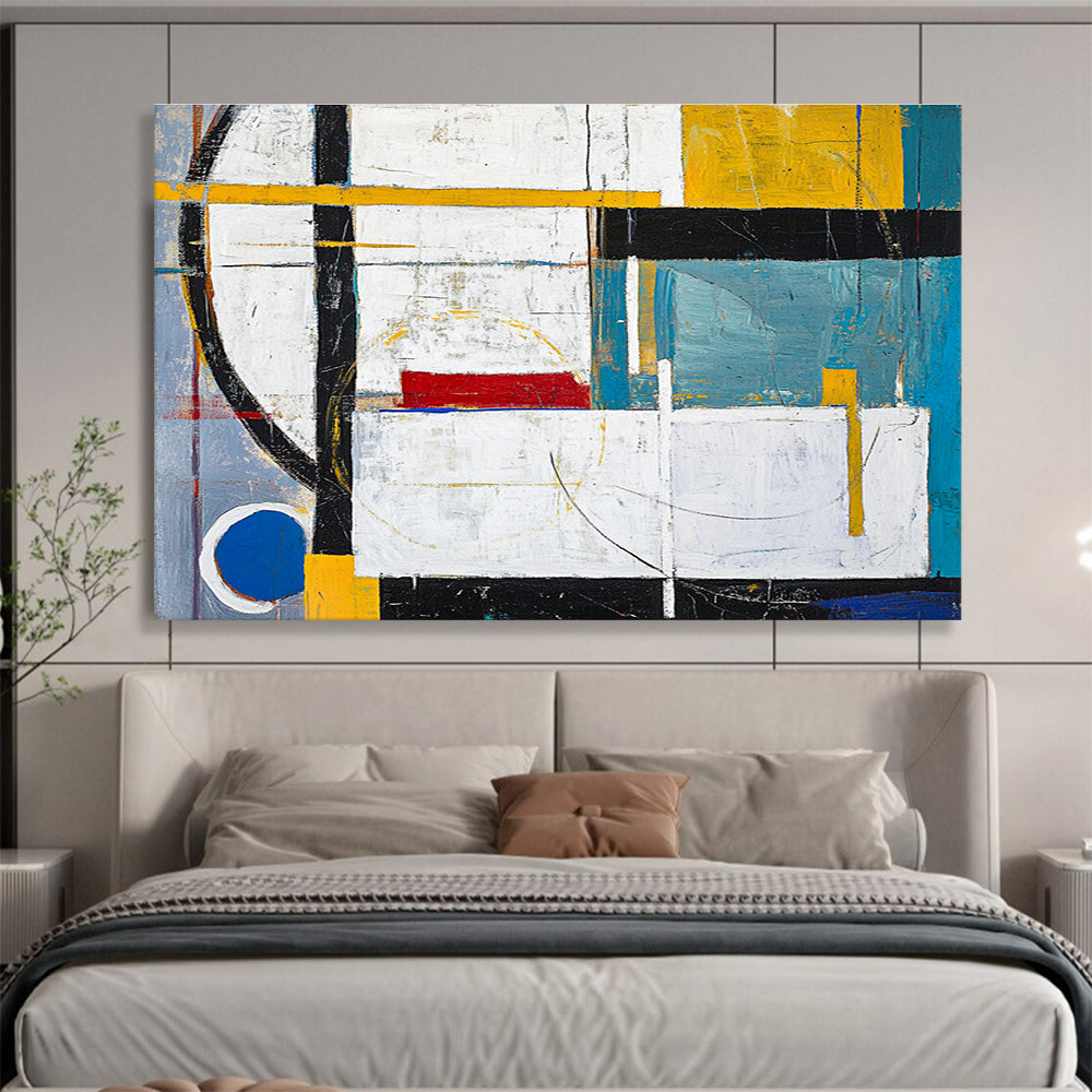 Geometric Abstract with Color Painting with Bold Shapes DYP549