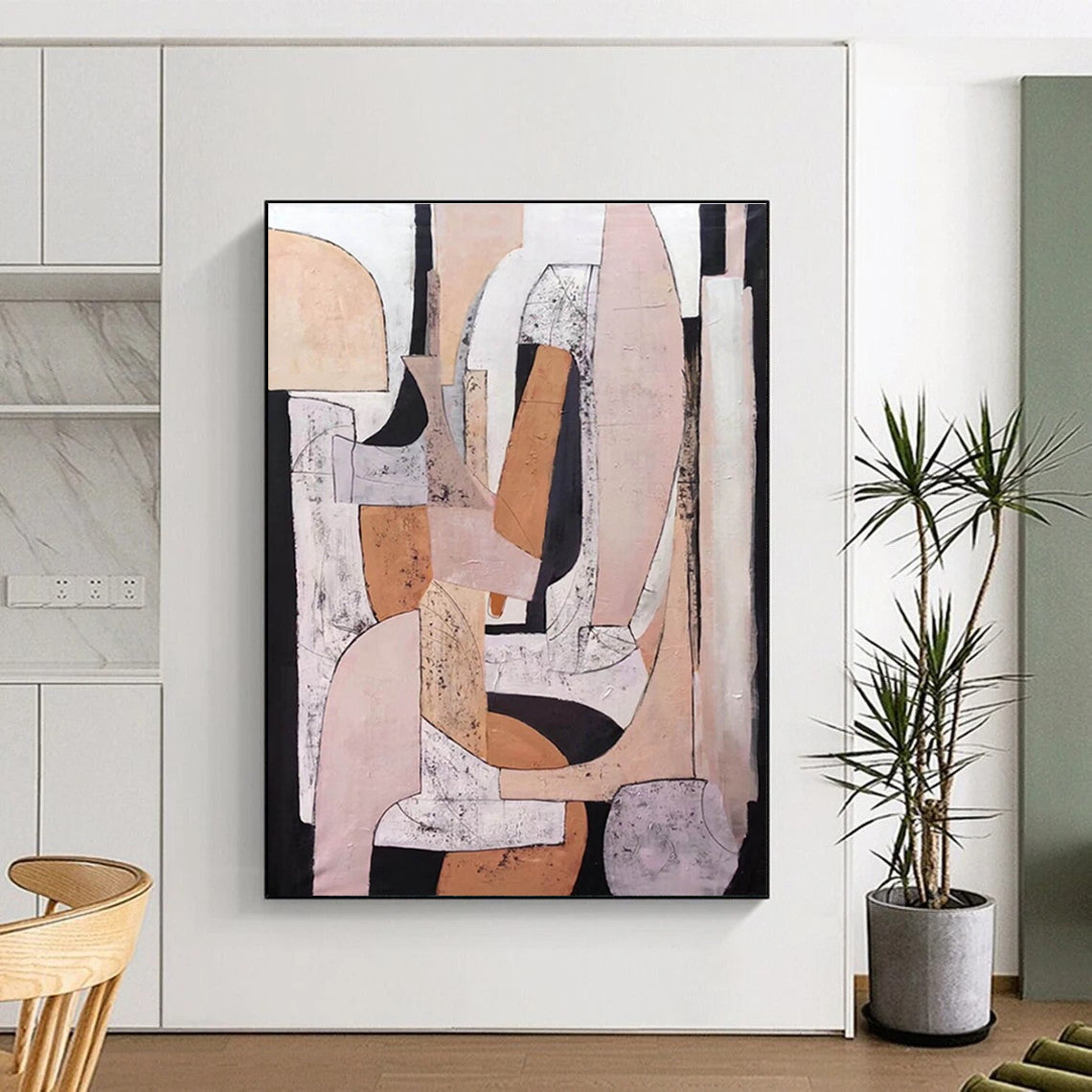 Neutral Tones Geometric Abstract Painting ADGE252