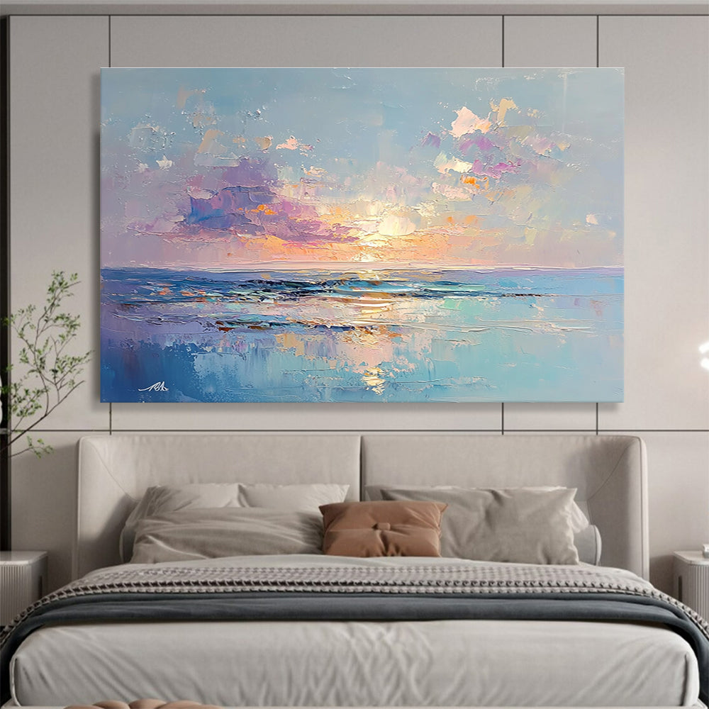 Colorful Sunset Sea - Impressionist Abstract Painting DYP010