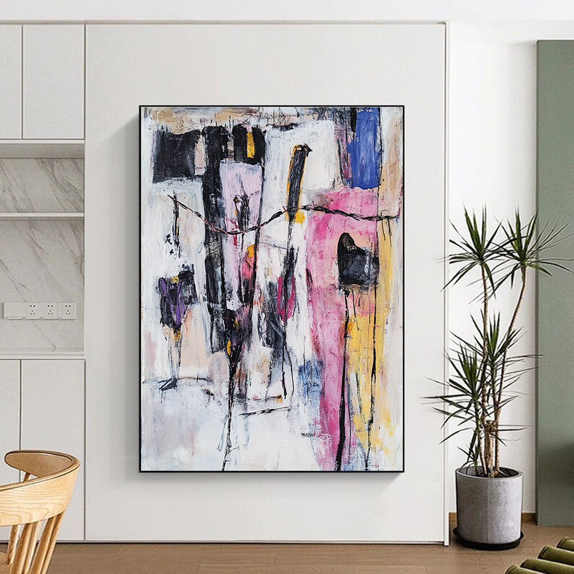 Colorful Abstract Painting with Figurative Elements GER590