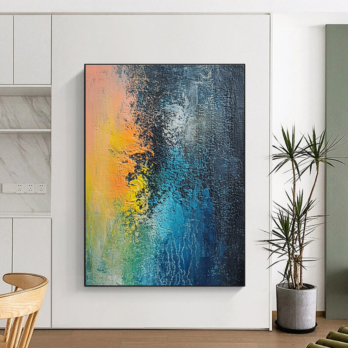 Colorful Textured Abstract Painting with Vibrant Hues GER680