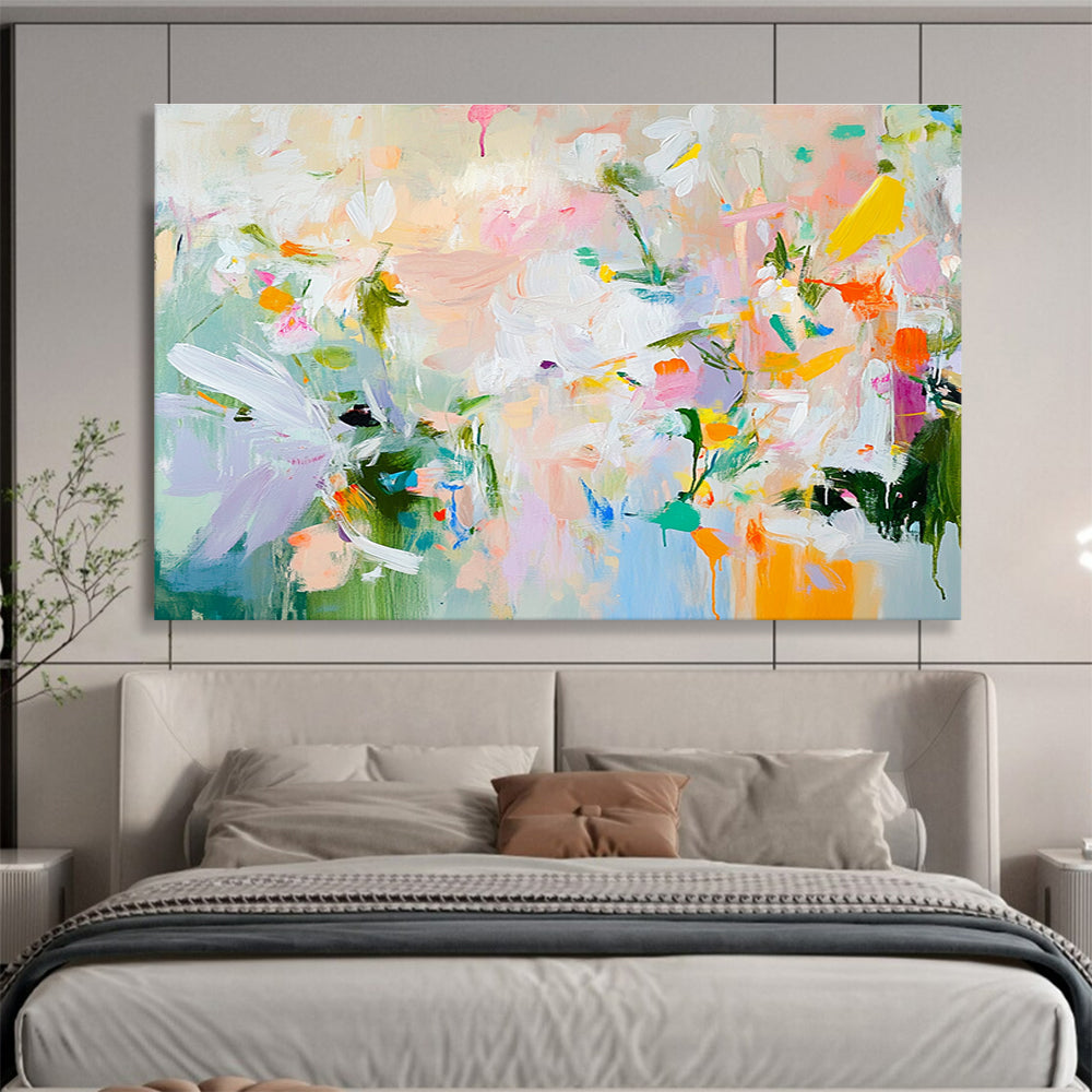 Vibrant Abstract Floral Painting with Bright Colors DYP542