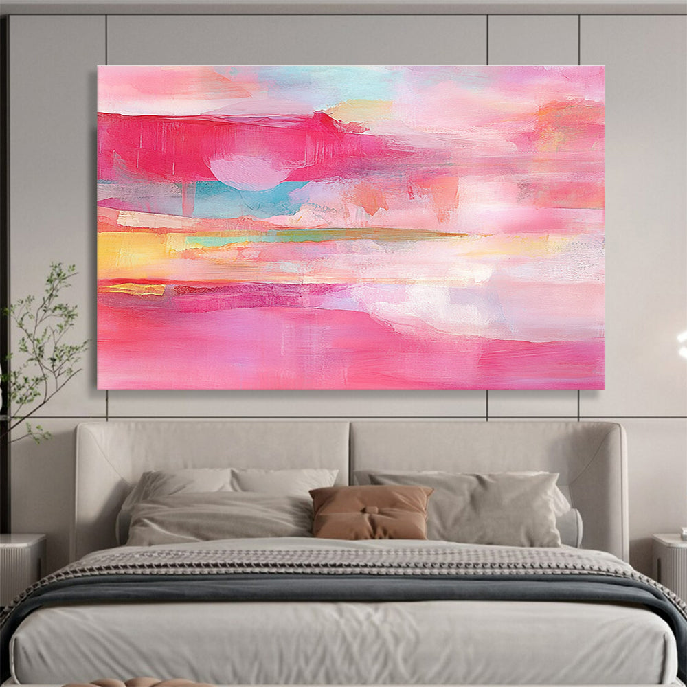 Pink Toned Abstract Landscape Painting with Soft Color Layers DYP495