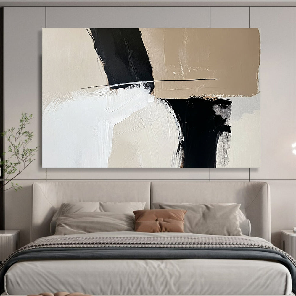 Monochromatic Geometric Shapes Abstract Painting DYP092