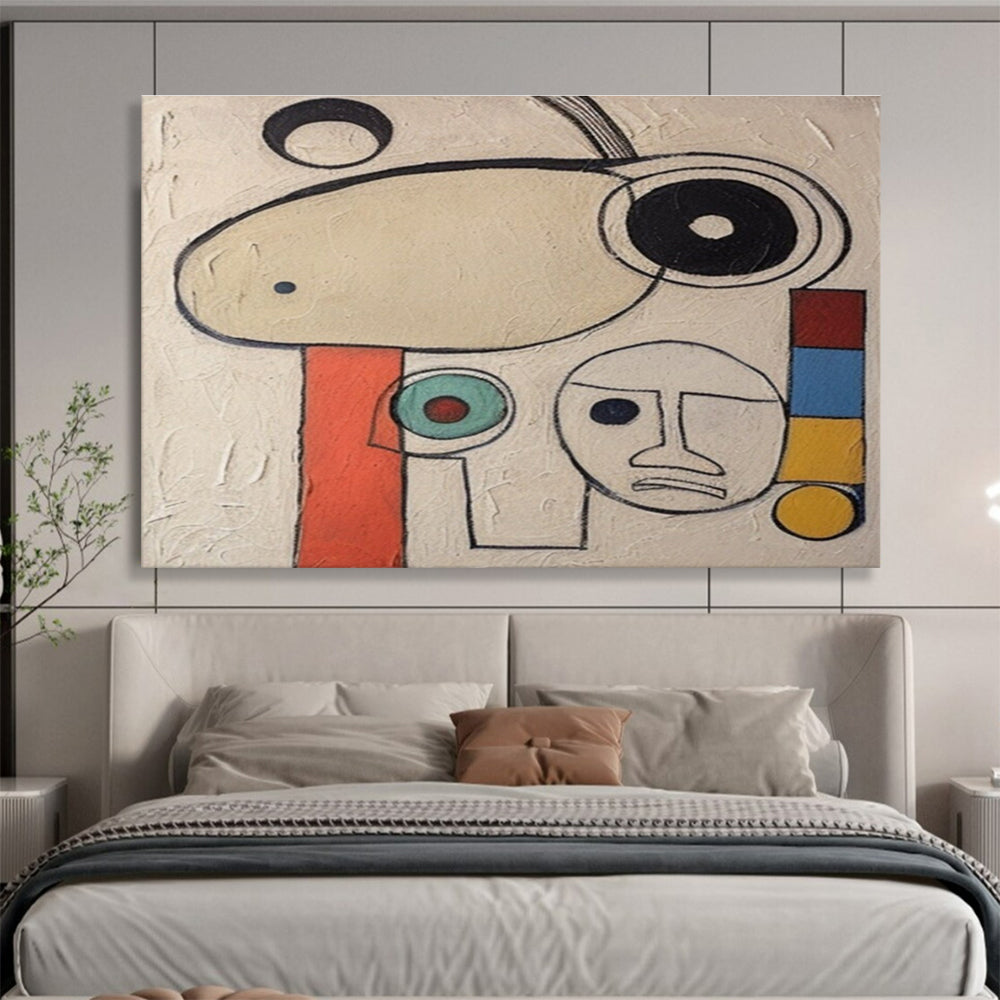 Colorful Geometric Shapes Faces Abstract Painting THY011