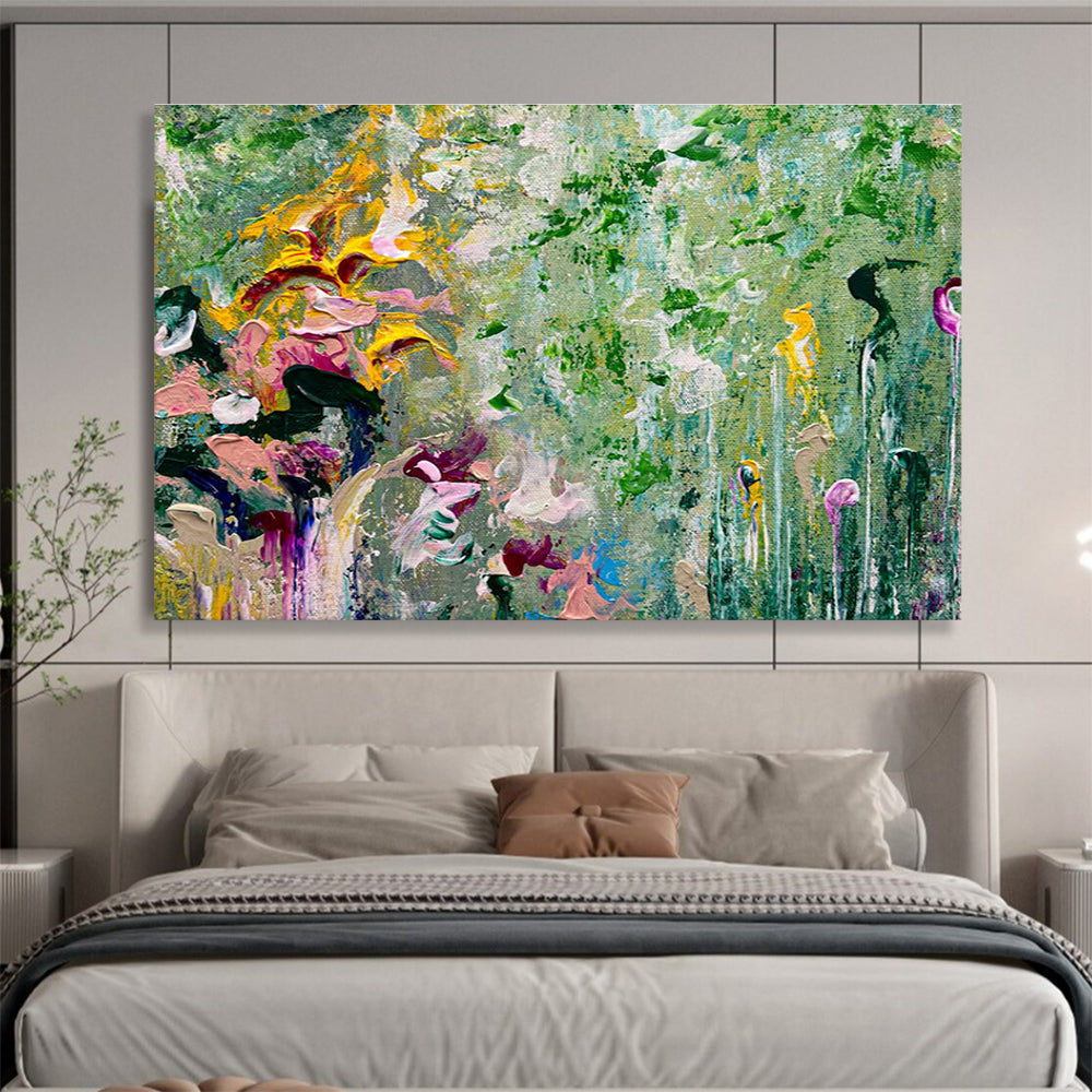 Floral Abstract Painting with Playful Flower Forms THY336