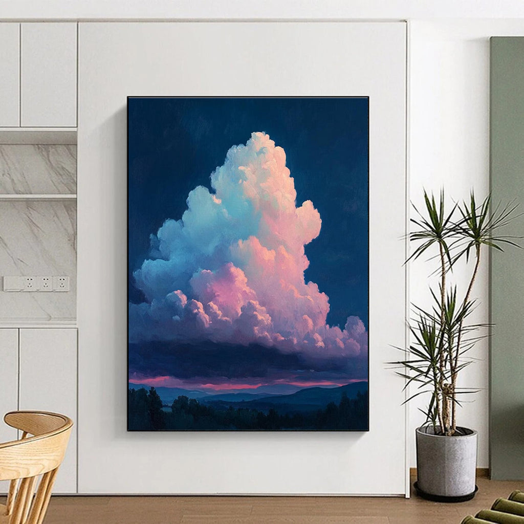 Blue Pink Purple Cloud Abstract Painting ADGE009
