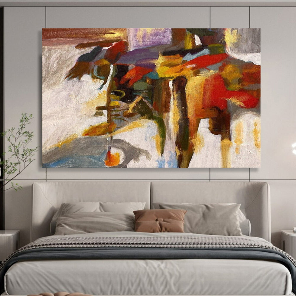 Colorful Figure Abstract Painting with Vivid, Dynamic Shapes THY365