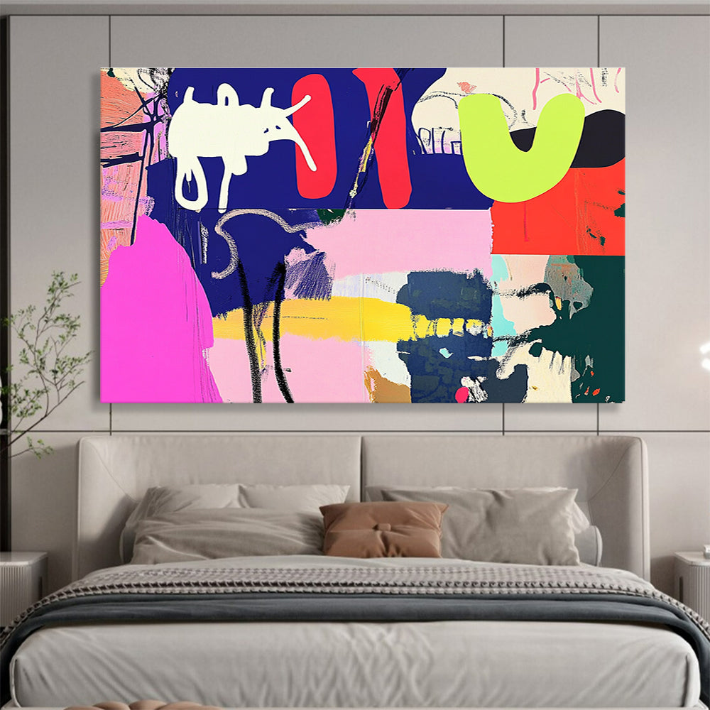 Colorful Abstract - Playful Shapes Collage Painting DYP047