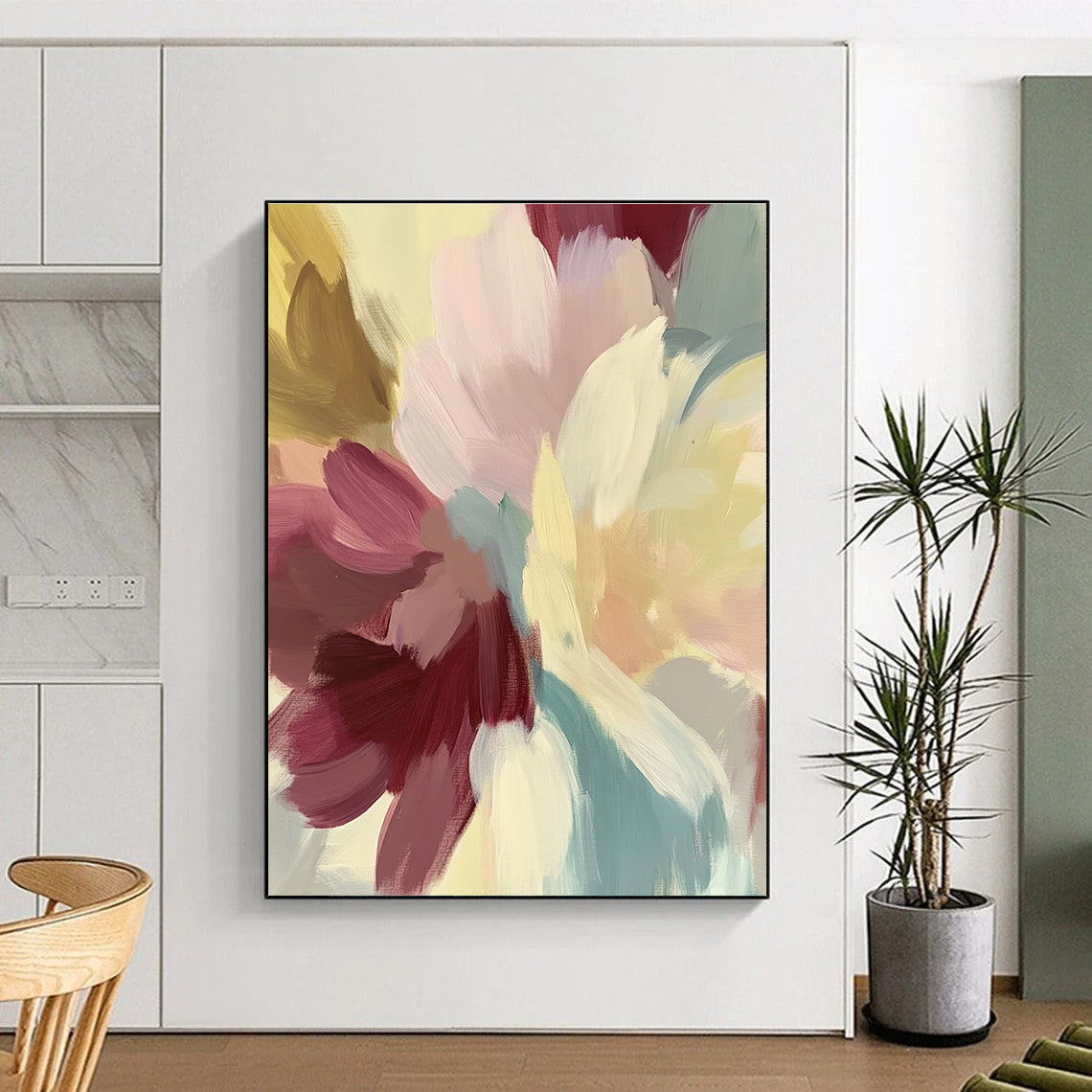 Pastel - colored Flower Abstract Painting with Soft Brushstrokes GER413