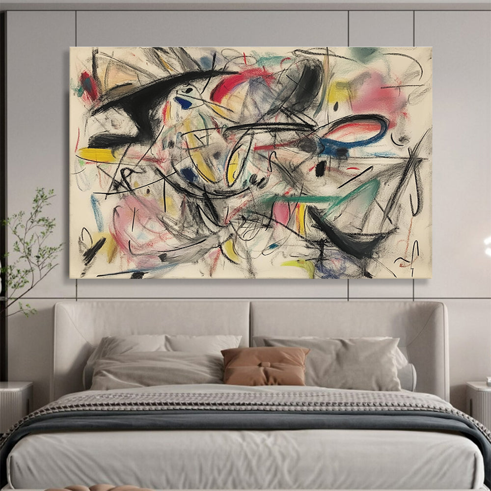 Colorful Sketch Abstract Painting with Dynamic Lines DYP461
