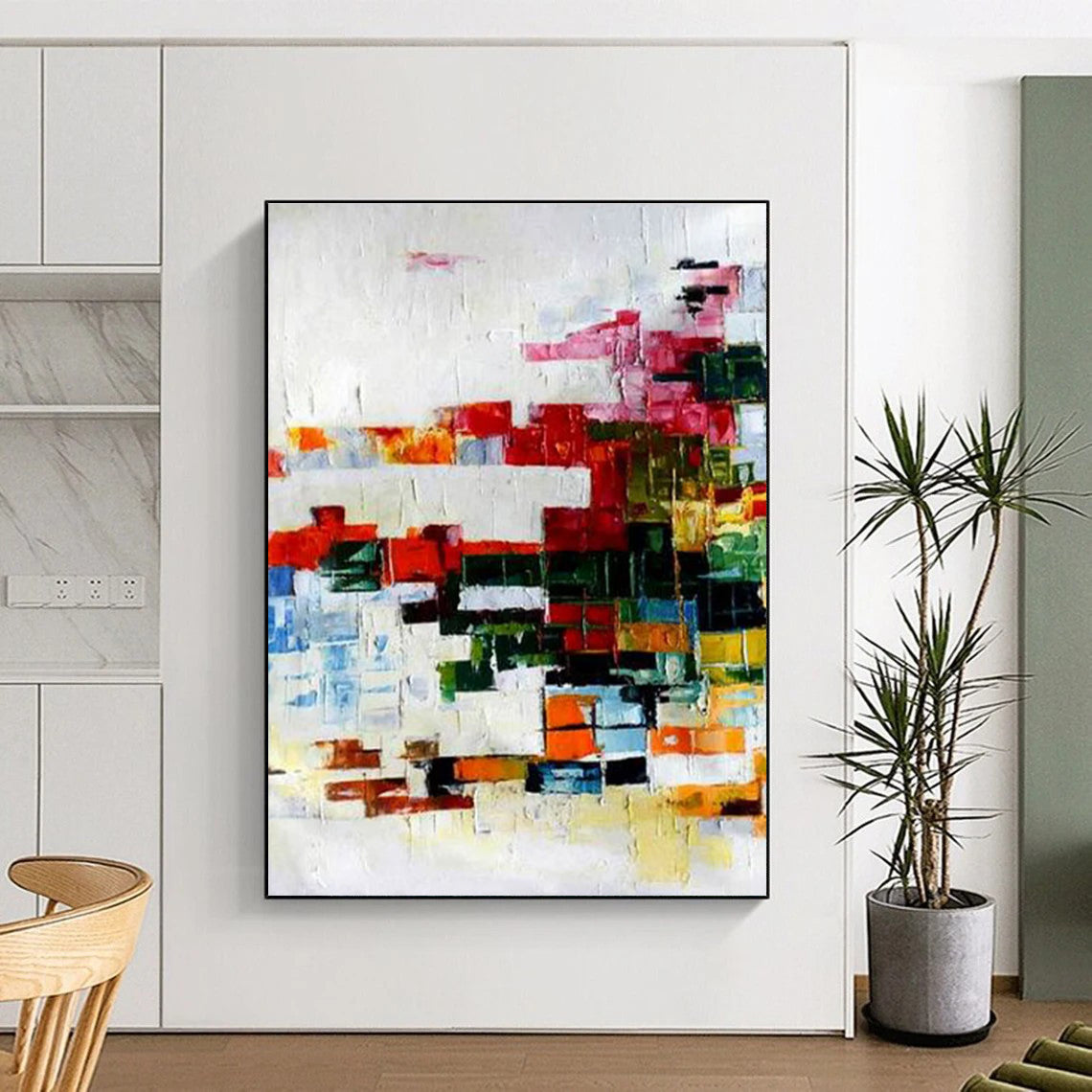 Mosaic - like Color Abstract Painting with a Patchwork of Hues ADGE417